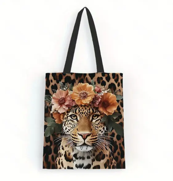Bolso de Lona con Estampado de Tigre Bolso de Hombro Multiuso para Mujeres - 1