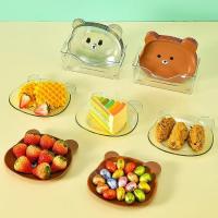 Little Bear Dinner Plate Cartoon Shape Bear Spit Bone Dish Desktop Trash Tray Snack Food Residue Fruit Plate Kitchen Tableware - details 7