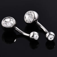 Anillo para Piercing en el ombligo, Gema de 16G 3A CZ, joyería corporal, implante de titanio, ASTM F136, hilo interno - details 4