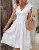 Nuevo vestido elegante con manga de hoja de loto de verano europeo y americano - details 3
