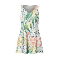 BUNO-Vestido veraniego informal con bolsillos para mujer, vestido playero bohemio, blusas estampadas, camisetas, vestido holgado con cuello en V - details 8