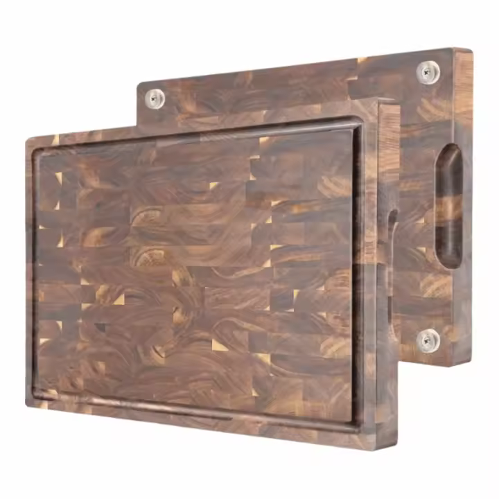Tabla de cortar de empalme de madera de Acacia, tabla de cortar de madera antimoho a prueba de humedad, herramientas de cocina antideslizantes, tabla de cortar verduras - 1
