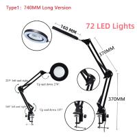 Lupa iluminada para reparación de soldador, lámpara de mesa, belleza para el cuidado de la piel, 72LED 8X/10X, USB, 3 colores - details 5