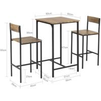 Conjunto de Mesa y taburetes Mesa Alta de Bar + 2 Taburetes Juego de Barra - details 3
