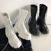 Botas a media pantorrilla con cordones y cremallera para mujer, botines deportivos con plataforma, otoño e invierno, novedad de 2021 - details 15