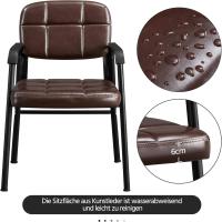 2 Sillas de Oficina Escritorio Silla de Recepción Sillón para Conferencia Sala Tapizada MAX Capacidad 135 KG Negro - details 16