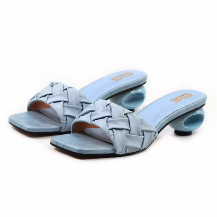 Sandalias estilo hada con tacón bajo y puntera cuadrada trenzada - 1