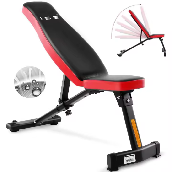 Pesas Musculación Ajustable Plegable Multifuncional Inclinable Reclinable, Banco de Peso Plano Declinado Inclinado Abdominales para Fitness Entrenamiento Profesional con Respaldo - 1
