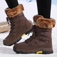 Botas de nieve cálidas para mujer, botines cortos de felpa gruesa para exteriores, Otoño e Invierno - details 3