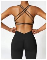 Conjunto de Yoga 2 Piezas Deporte para Mujeres Ropa de Gimnasio con Sujetador Deporte Mallas Cintura Alta Shorts Yoga Leggings Traje de Fitness Material Exterior de Nylon - details 29
