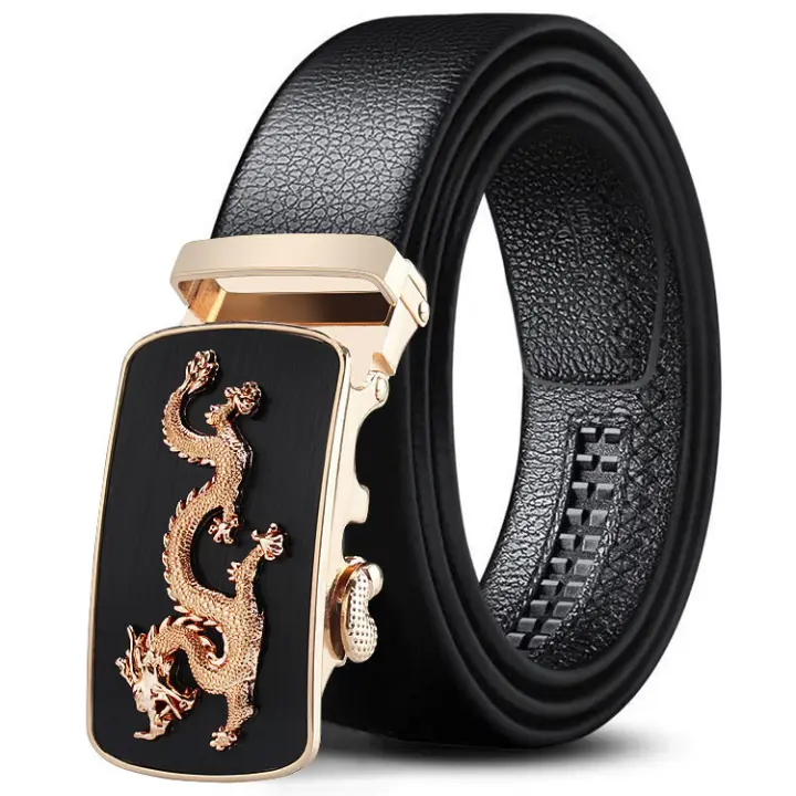 Cinturón de Cuero de Lujo para Hombres Hebilla Automática Diseño de Negocios de Moda - 1