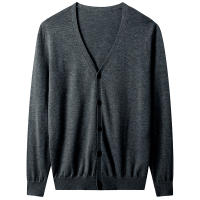 Suéter tipo cárdigan con cuello en V para hombre, suéter informal ligero con botones y punto - details 6