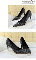 9219-A22K Zapatos planos de banquete sexis con diamantes de agua puntiagudos para boda a la moda, tacones altos de aguja de verano - details 14