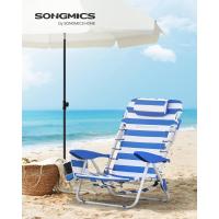 Silla Portátil Ajustable para Acampar Azul y Blanco 2 Fundas Laterales Respaldar y Apoyabrazos - details 3