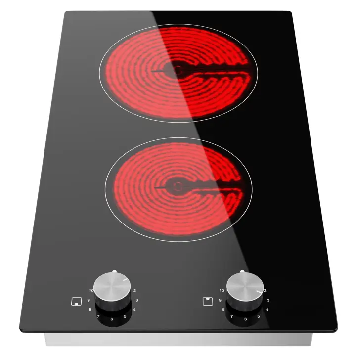 Doble vitrocerámica eléctrica, placa doble de cocina vitrocerámica - 1