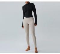 Top corto de Yoga para mujer, chaqueta deportiva de lana, abrigo de manga larga con cremallera completa, ropa deportiva informal para gimnasio - details 16