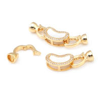 2 juegos de conectores de latón y circonita y concha de Color dorado de 18K para collares, cierres de pulsera, suministros para fabricación de joyas, accesorios Diy - details 32