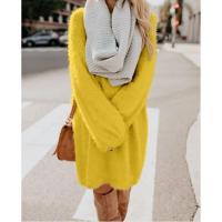 Vestido de felpa holgado de manga larga con cuello redondo y largo medio para mujer, otoño e invierno 2024 - details 4