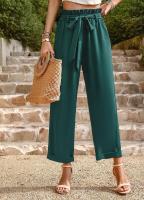Pantalones de pierna ancha de moda de oficina de mujer de estilo clásico de cintura alta - details 11