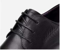Nuevos zapatos de vestir con cordones y punta redonda informales de negocios para hombres de piel de vaca - details 3