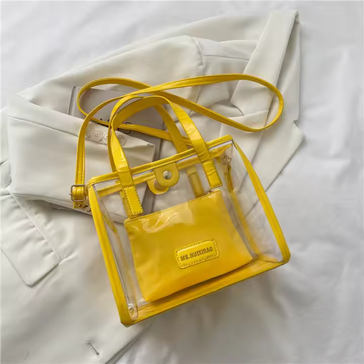 Bolso de gelatina de moda, bolso transparente de gran capacidad, estilo de vacaciones en la playa, bolso para madre e hijo - 1