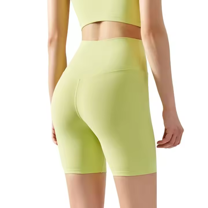 Pantalones cortos deportivos de secado rápido de cintura alta para mujer, pantalones cortos de levantamiento de cadera, pantalones cortos de Yoga, pantalones cortos para correr y Fitness, ropa deportiva de verano - 1