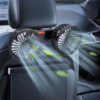 Ventilador para asiento trasero de coche, reposacabezas alimentado por USB de doble cabezal, 3 velocidades y rotación de 360 ° - details 2