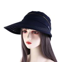 Sombrero con visera plegable de Color sólido con lazo, tapa vacía para mujer, gorra de ciclismo para mujer, sombrero de pescador, sombrero para el sol extraíble, sombrero de cubo - details 3