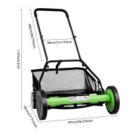 Cortadora de césped de 20", con caja de colección, cortacésped de carrete de empuje de 5 hojas, adecuada para cortar césped en villas, parques y jardines - details 7