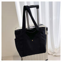 Bolso de mujer de lona de gran capacidad bolso de mano bolso de hombro estudiante universitario bolso versátil bolso de viaje multibolsillo - details 16