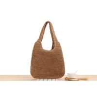 2025 nuevo bolso tejido de cuerda de papel de hombro Mori bolso tejido a mano casual versátil bolso de playa de gran capacidad - details 3