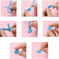 10 Uds. De tiras de papel de estrellas de Origami luminosas de dibujos animados de Capibara, decoración de estrellas de Color de la suerte, papel plegable, manualidades DIY - details 6