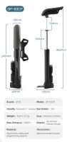 GIYO-bomba de mano portátil para bicicleta, inflador de neumáticos de aleación de aluminio, válvula Schrader Presta, 120Psi - details 1