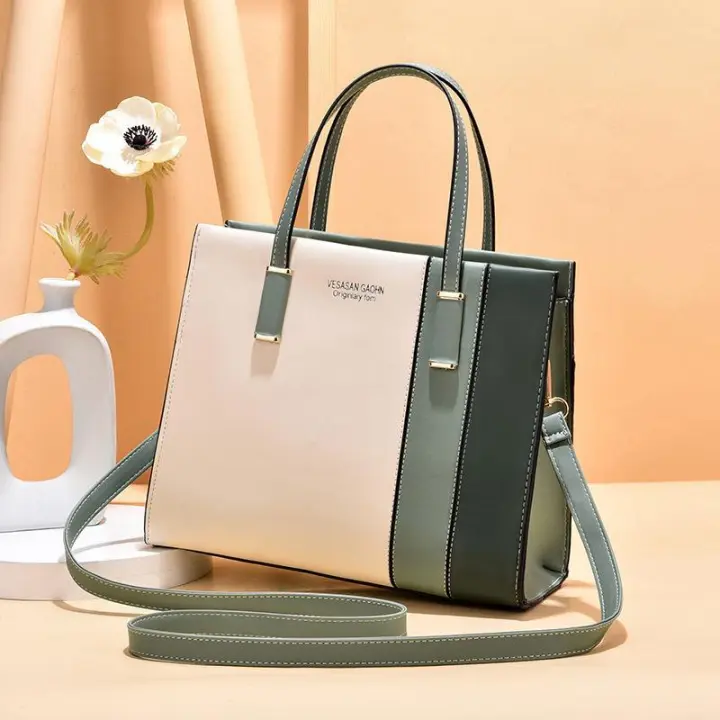 Bolso con asa superior y correa ajustable para mujer, bolso bandolera grande, - 1