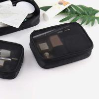 Neceser de viaje con cremallera de nailon Simple para mujer, bolsa de almacenamiento para baño, estuche de maquillaje, bolsa de almacenamiento de cosméticos de malla - details 7