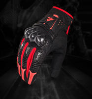 Guantes de cuero para motocicleta, manoplas de fibra de carbono con Control táctil, transpirables, a prueba de golpes - details 0