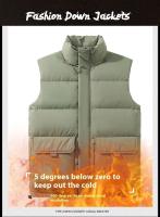 Chaleco informal de invierno para hombre estándar 90%, chaqueta con chaleco con cremallera larga, diseño sin mangas impermeable - details 3