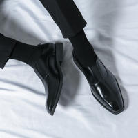 Zapatos Formales para Hombres Color Sólido, Tacón Bajo, Comodidad y Moda en Cuero de Juventud Transpirable - details 17