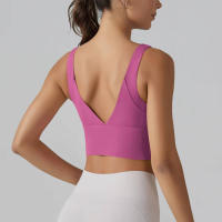 Hmidou-Sujetador deportivo para mujer, ropa interior Sexy de realce para Yoga, correr, gimnasio, Tops de Fitness, camiseta sin mangas de verano - details 13