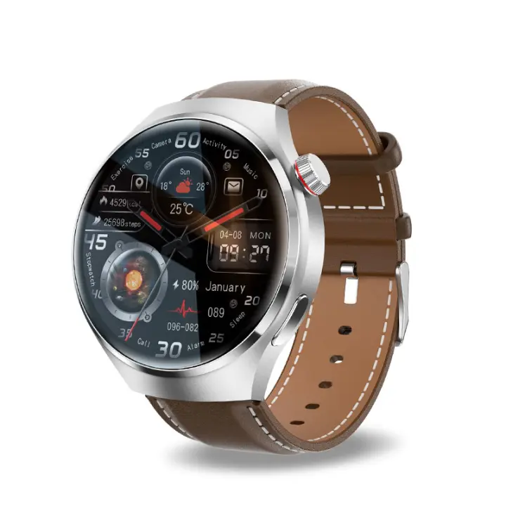 Nuevo rastreador deportivo AMOLED HD de 1,53 pulgadas 360 * 360, frecuencia cardíaca, monitoreo de la salud de la presión arterial, adecuado para llamadas Bluetooth de Android e IOS, reloj inteligente de negocios de cuero, resistente al agua para hombres - 1