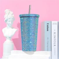 Botellas termo con diamantes de imitación de 500ml/750ml, frascos de vacío aislados de doble capa, taza de café con purpurina reutilizable creativa para oficina - details 6