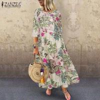 Dre plisado para mujer, Dre largo estampado, túnica de manga 3/4, otoño y verano, - details 11