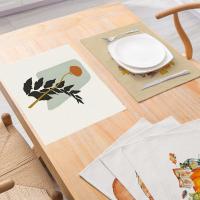 Mantel Individual creativo y elegante de estilo chino, almohadilla aislante rectangular de poliéster impresa, almohadilla para cuenco personalizada para cocina, 2 uds. - details 5