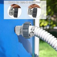 Kit de adaptador de manguera para piscina, 2 tipos de conector de manguera para bomba de piscina para mangueras de 1,5 y 1,25 pulgadas para piezas de repuesto de piscinas sobre el suelo - details 2