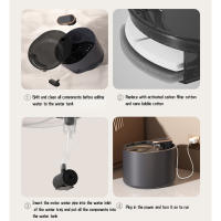 Fuente de agua automática con luz LED para gatos, alimentador silencioso eléctrico, USB, Ultra silencioso, 3L - details 0