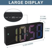 Reloj despertador digital, reloj electrónico de escritorio con pantalla de temperatura, brillo ajustable, control de voz, 12/24H - details 0