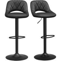 Taburete de Bar Juego de 2 Sillas de Cocina con Marco de Metal Estable y Cubierta de Terciopelo - details 9