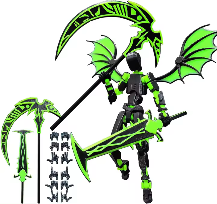 Figura de acción T13 - Conjunto completado Dummy 13, figura de acción impresa en 3D con armas |   Titan 13 Figuras De Acción Articuladas |   Stick Titan Robo 13 Misión 13 para amantes de las figuras de acción Lucky 13 - 1