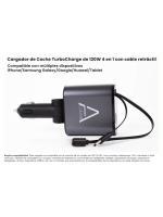 Cargador de Coche Retráctil Ultra Rápido 120W Turbo Charging Alumar, 4 Puertos de Carga Rápida con Cables Retráctiles de 80CM, Compatible con iPhone, Xiaomi, Samsung, Google, Huawei y Tablet. - details 0