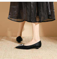 Zapatos de novia franceses de tacón bajo y poco profundos de nuevo estilo para mujer - details 14